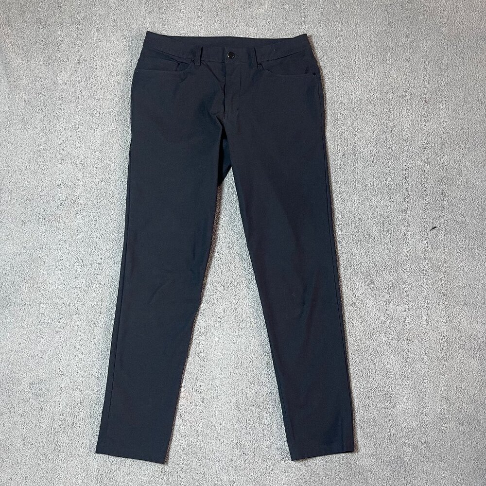 Lululemon ABC Slim Warpstreme Stretch Black Performance Pant Trouser Men's 32x31